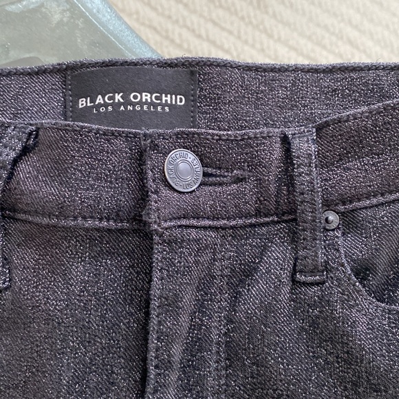 Gisele high rise skinny Black orchid shiny pants - Picture 5 of 11